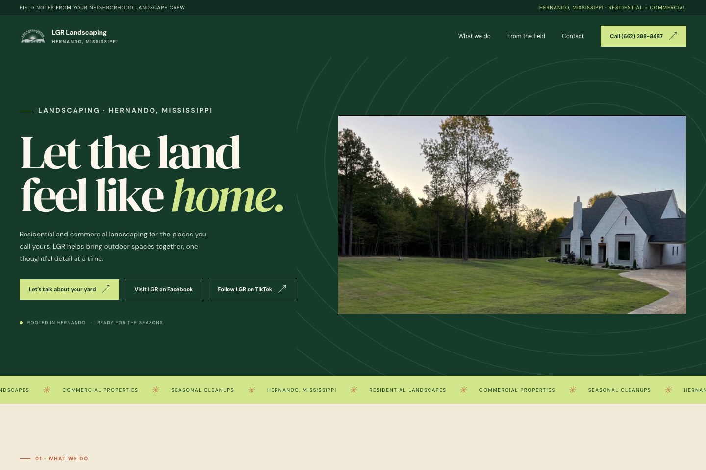 LGR Landscaping website preview