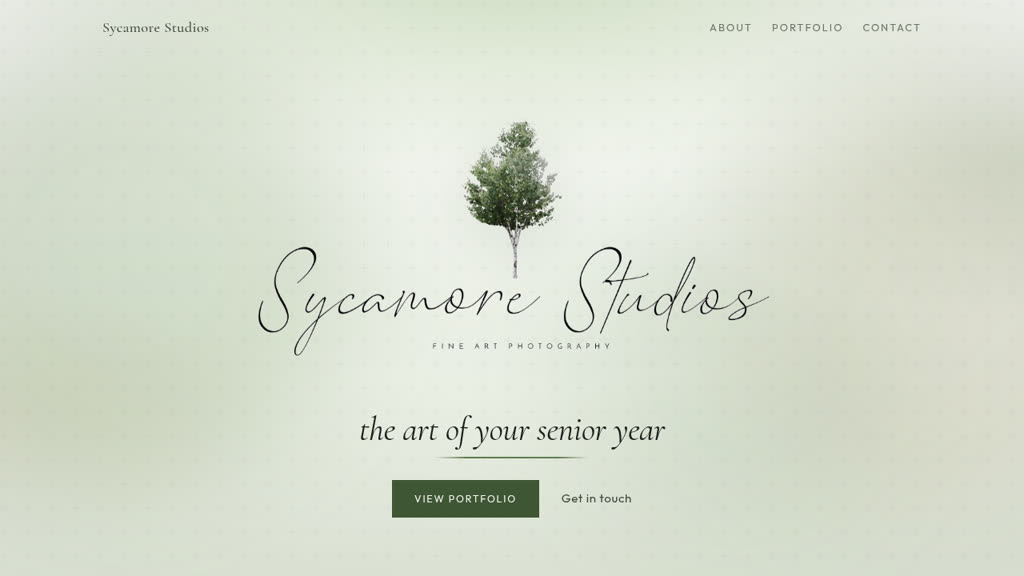 Sycamore Studios website homepage preview